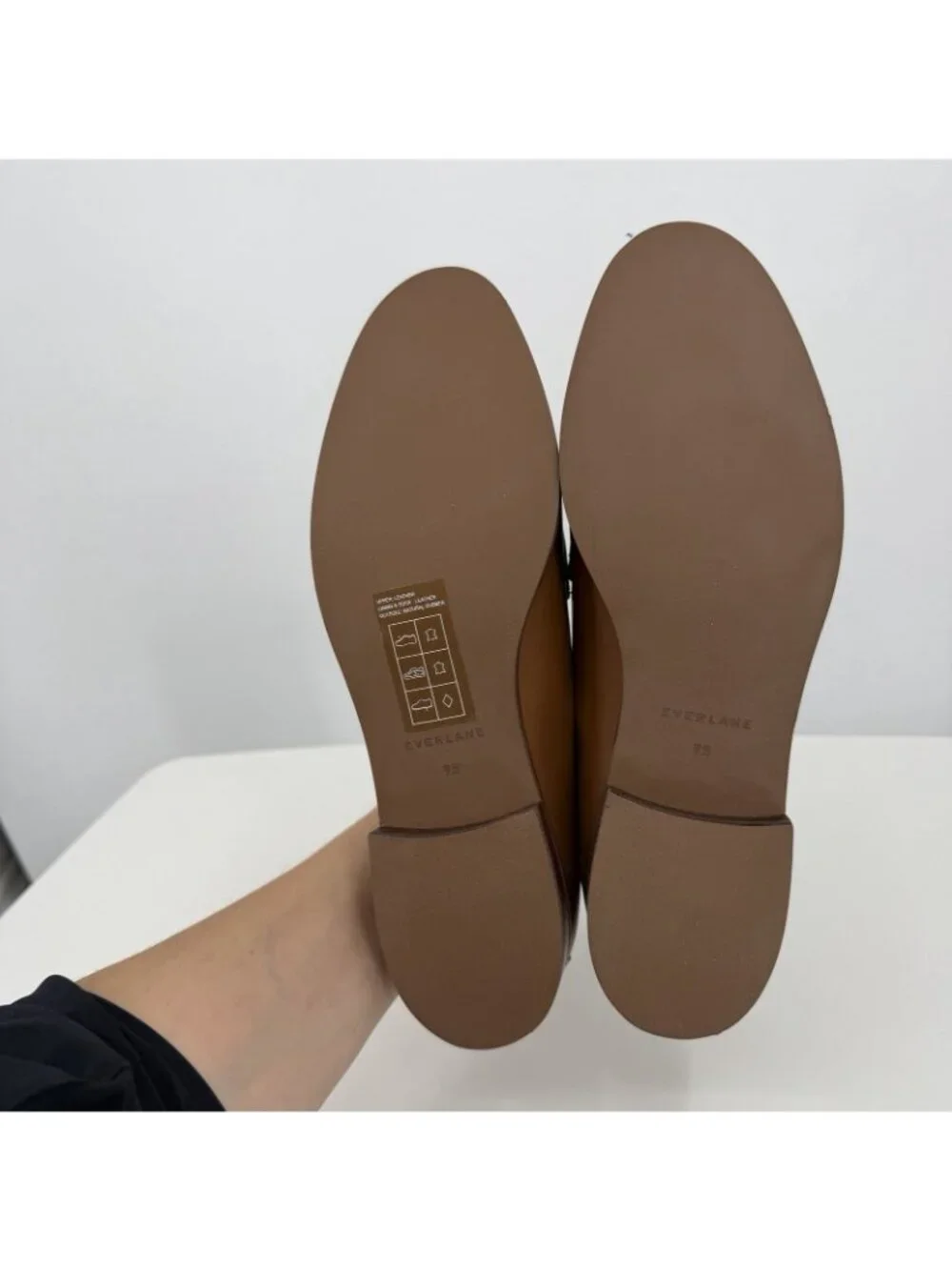 Everlane The Modern Loafer in Camel-Tan Leather sz 9.5 Stacked Heel Cushioned